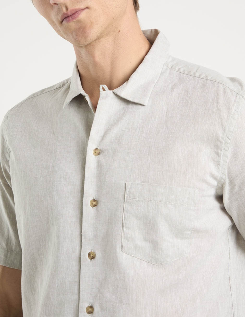 Camisa casual scappino manga corta para hombre
