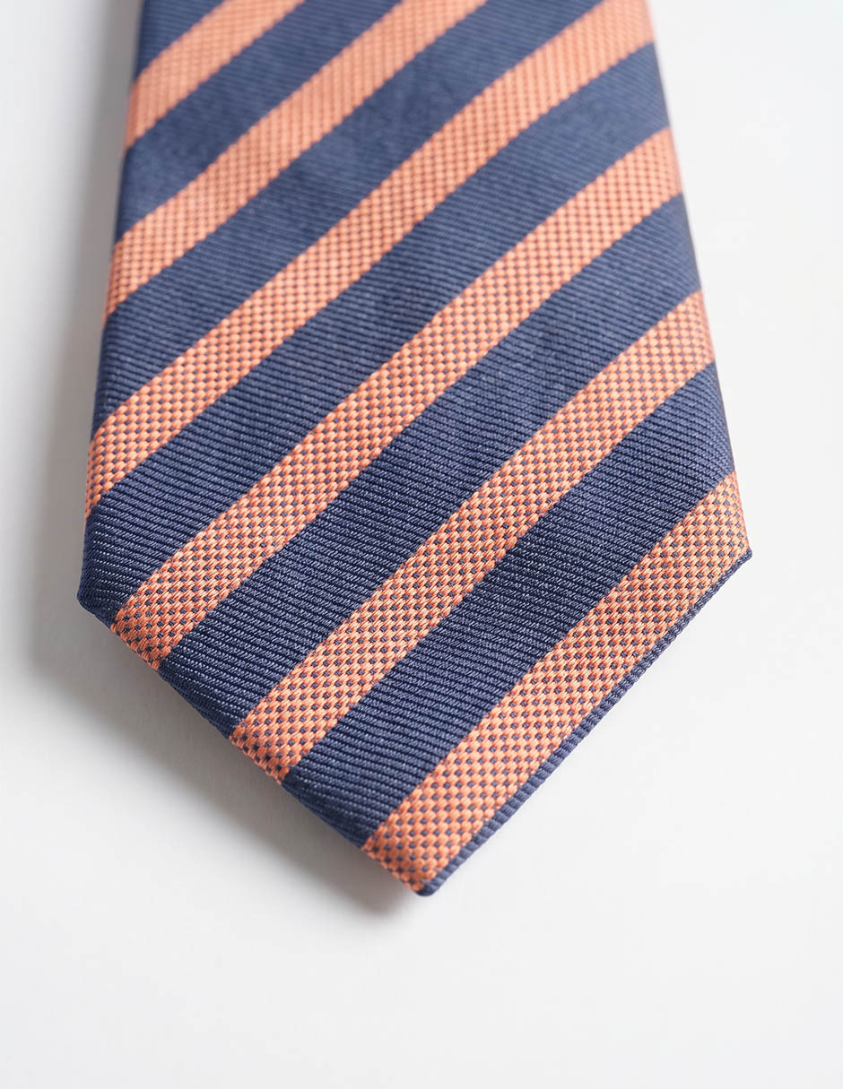 Corbata Scappino regular de seda estampado a rayas para hombre