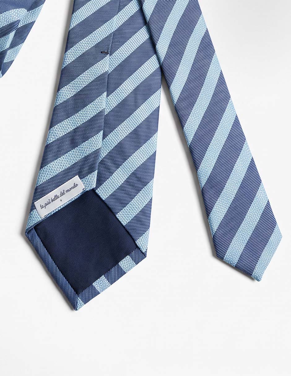 Corbata regular de seda estampado a rayas para hombre 2