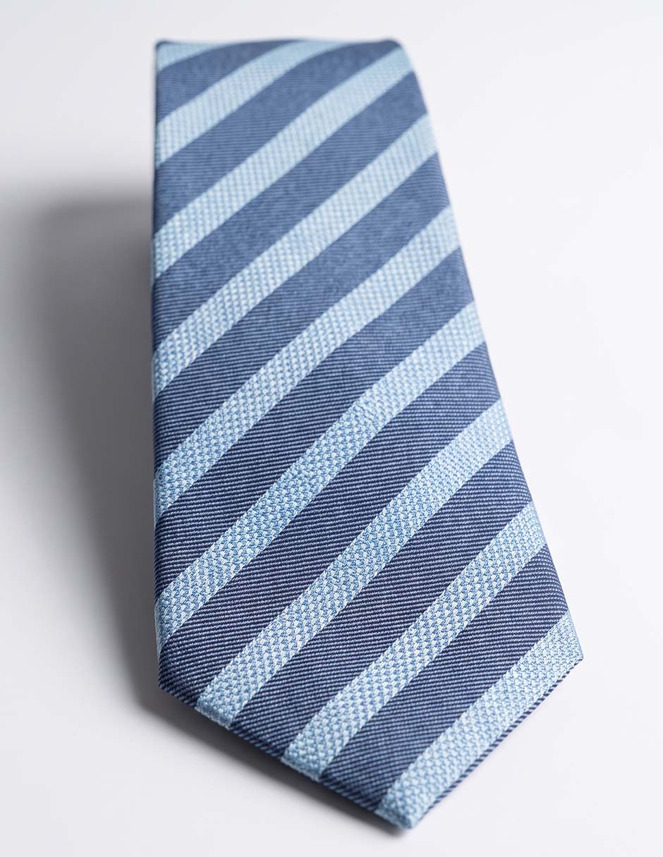 Corbata regular de seda estampado a rayas para hombre 3