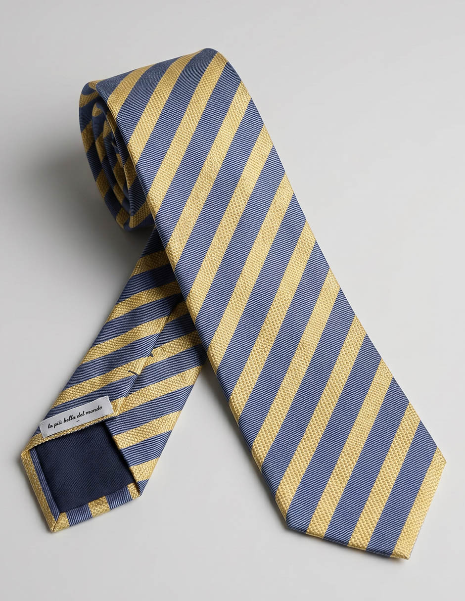 Corbata regular de seda estampado a rayas para hombre
