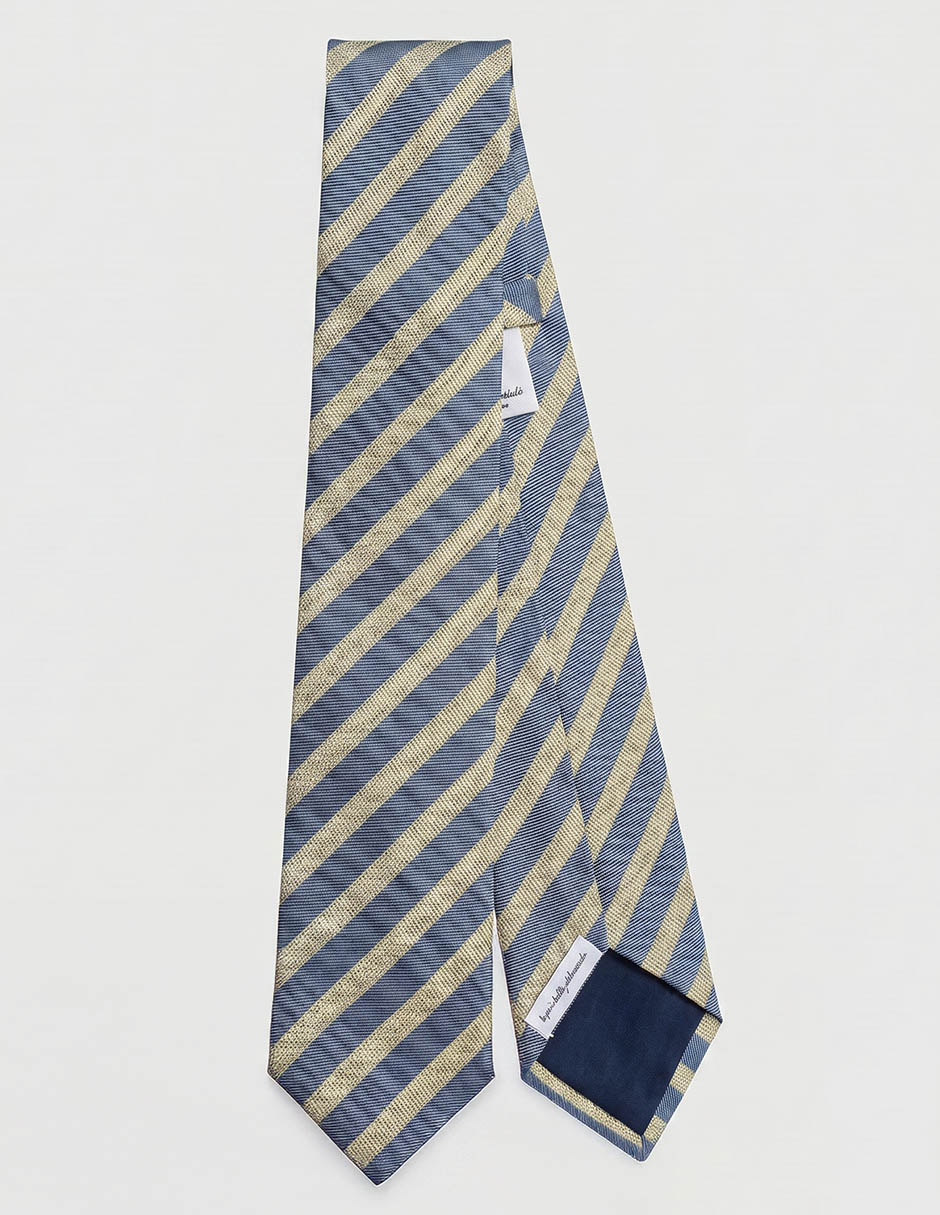 Corbata regular de seda estampado a rayas para hombre 1