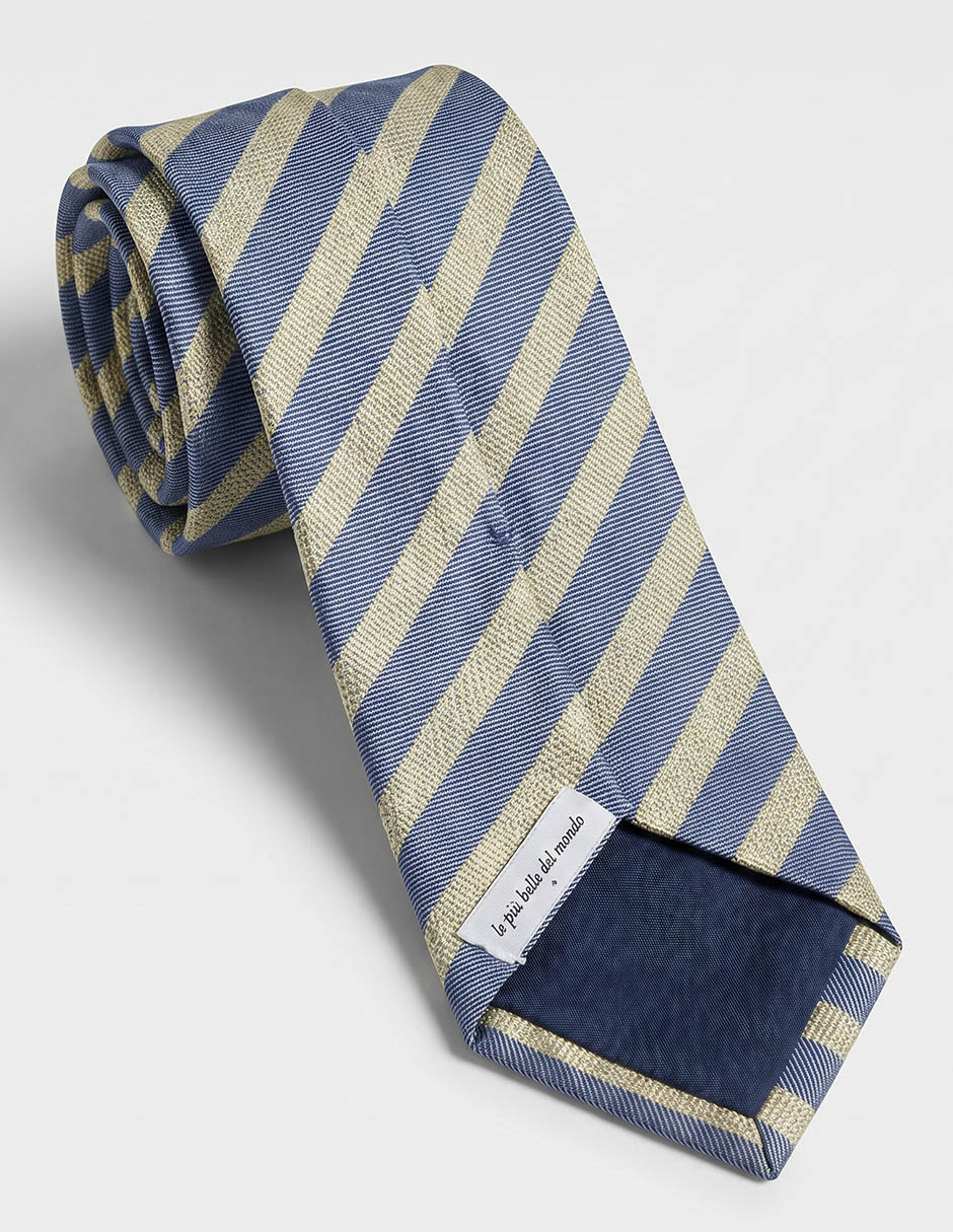 Corbata regular de seda estampado a rayas para hombre 2