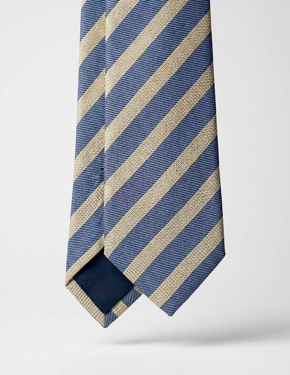 Corbata regular de seda estampado a rayas para hombre 3