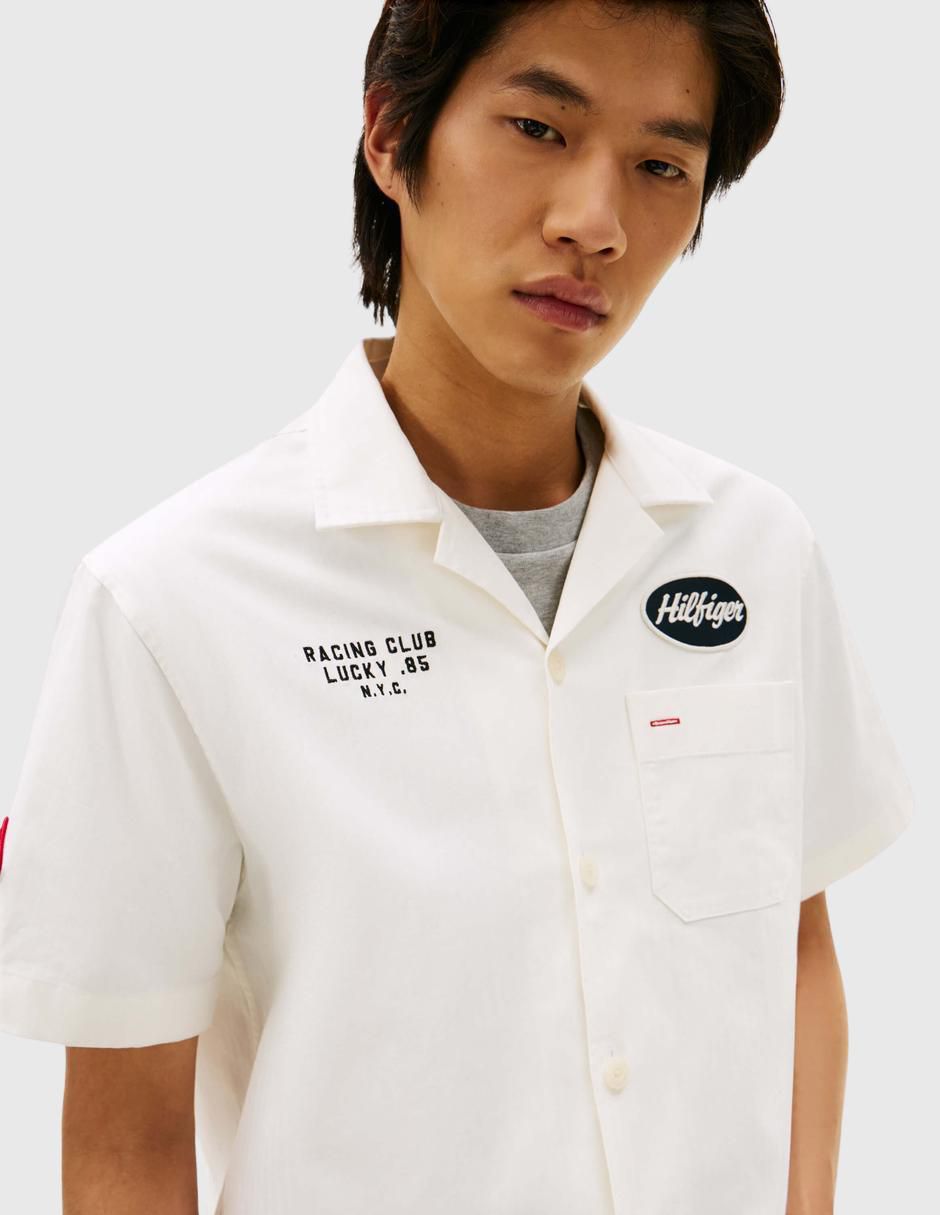 Camisa casual de algodón manga corta para hombre