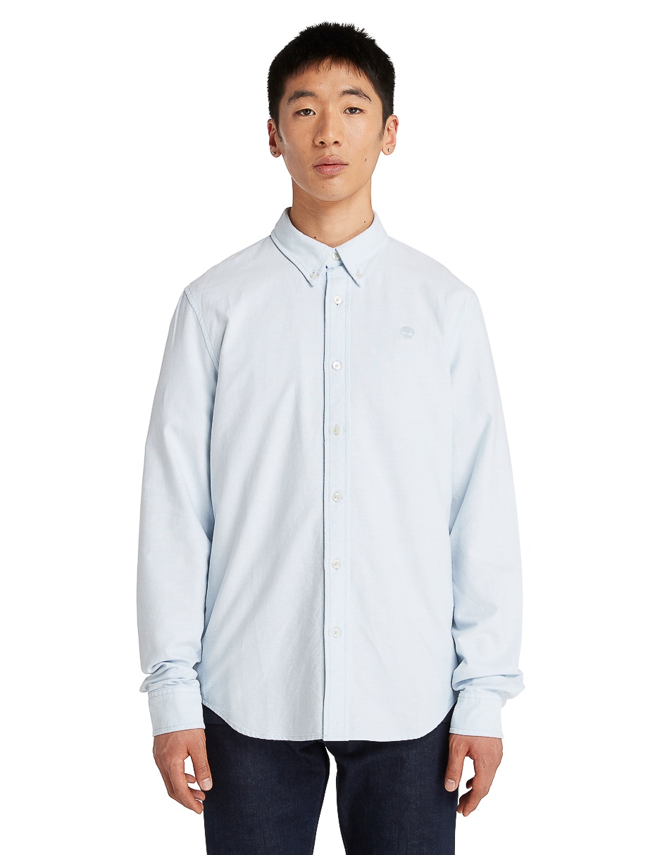 Camisa casual de algodón manga larga para hombre