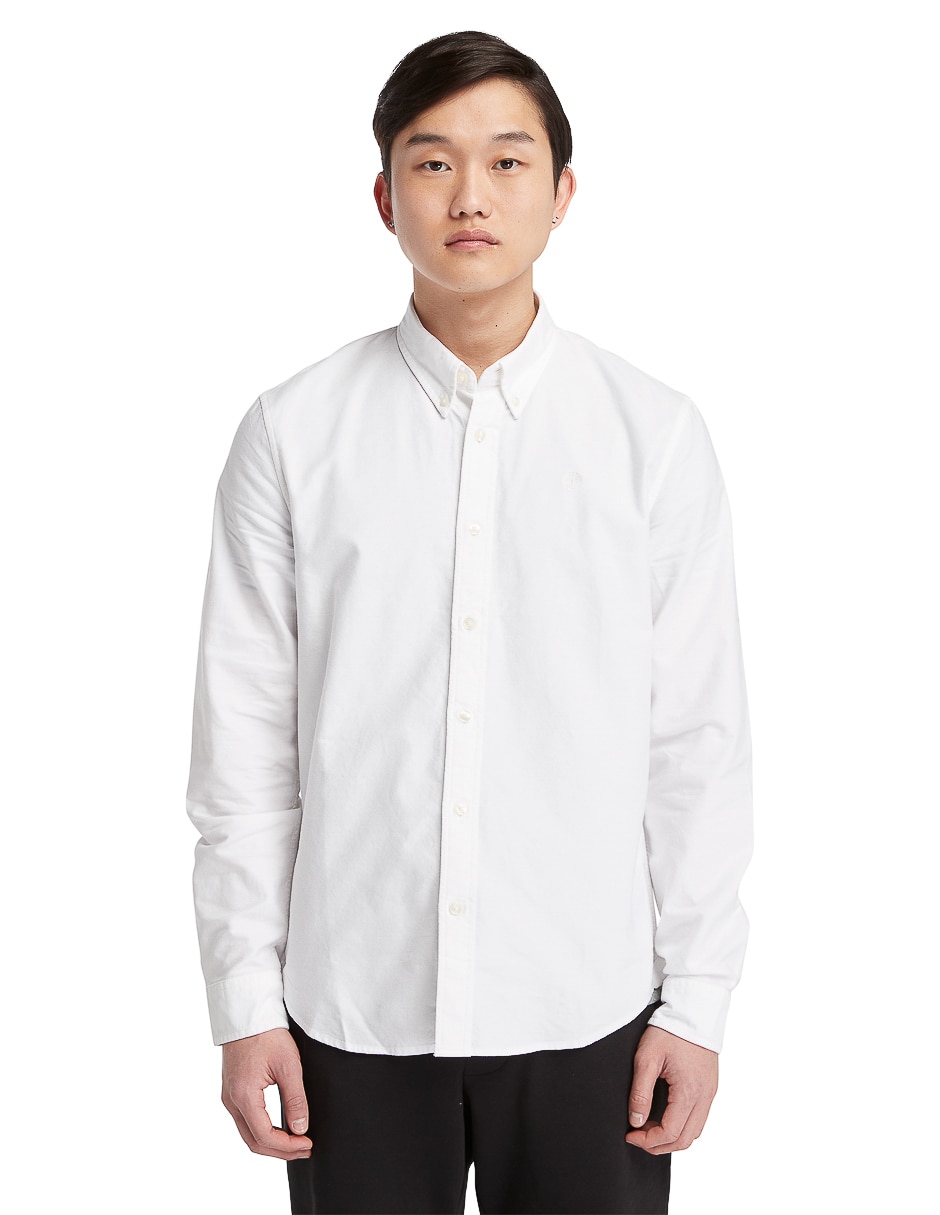 Camisa casual de algodón manga larga para hombre
