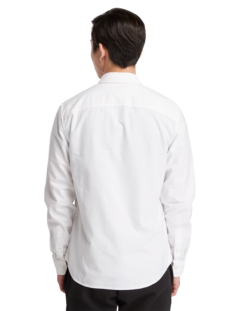 Camisa casual de algodón manga larga para hombre