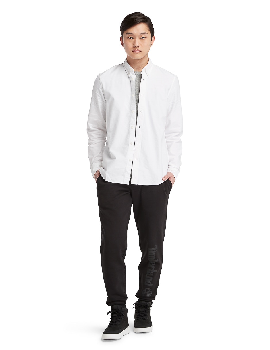 Camisa casual de algodón manga larga para hombre