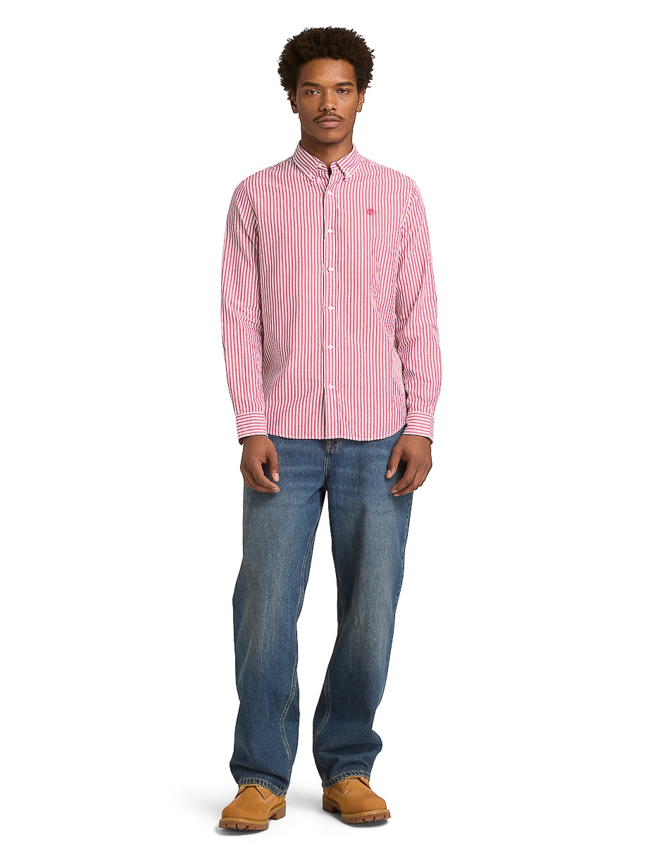 Camisa casual de algodón manga larga para hombre