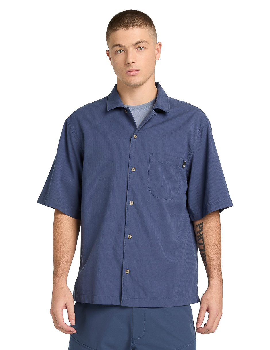 Camisa casual de algodón manga corta para hombre