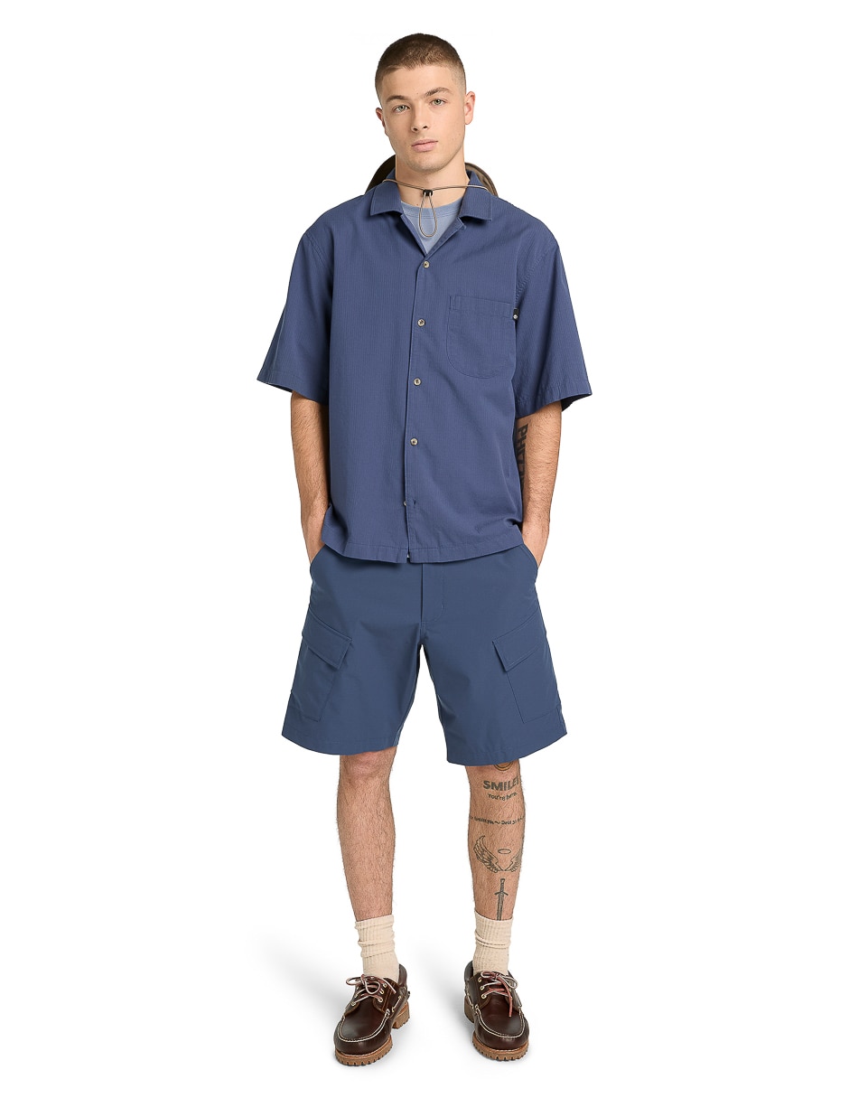 Camisa casual de algodón manga corta para hombre 5