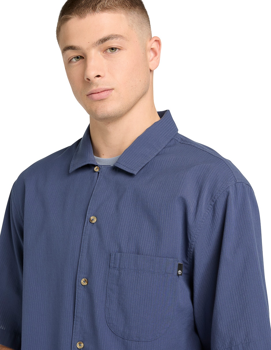 Camisa casual de algodón manga corta para hombre