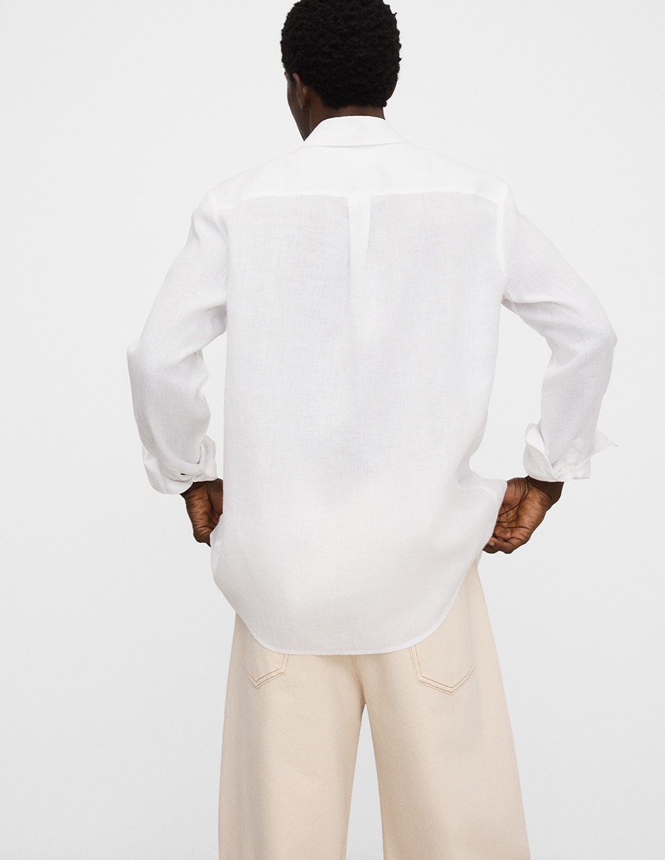 Camisa casual Adolfo Dominguez de lino manga larga para hombre