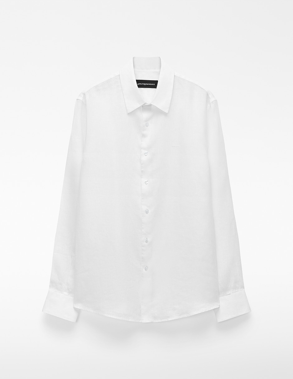Camisa casual Adolfo Dominguez de lino manga larga para hombre