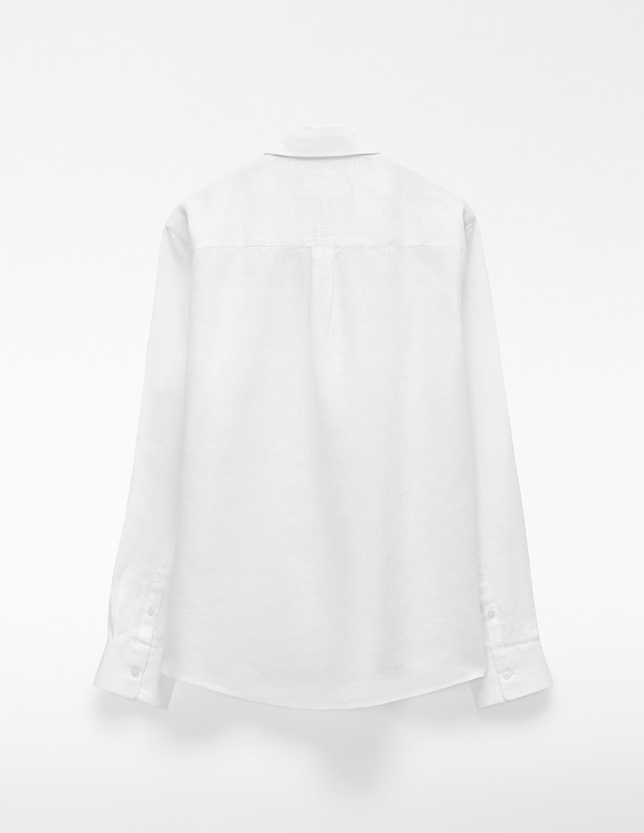 Camisa casual Adolfo Dominguez de lino manga larga para hombre
