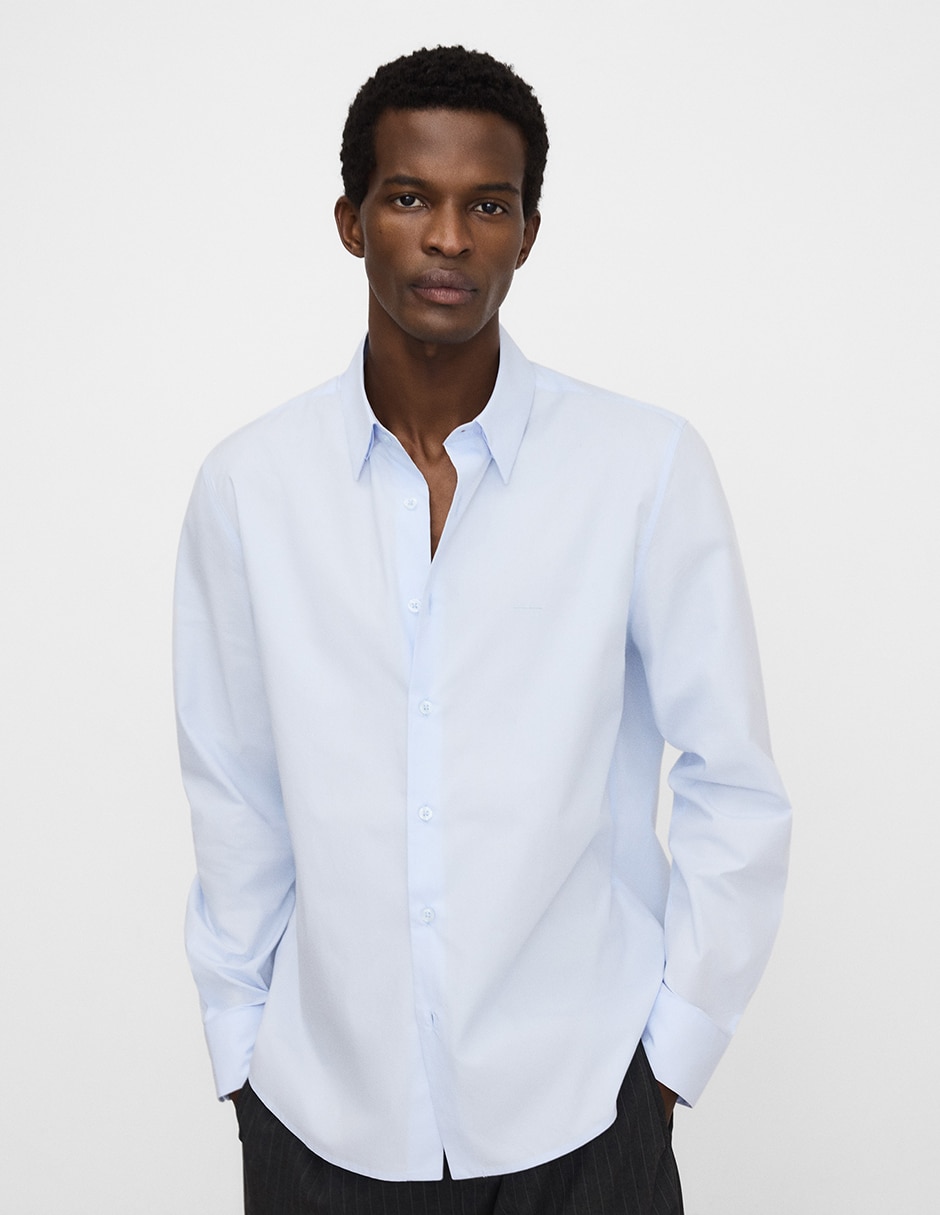 Camisa casual Adolfo Dominguez de algodón manga larga para hombre