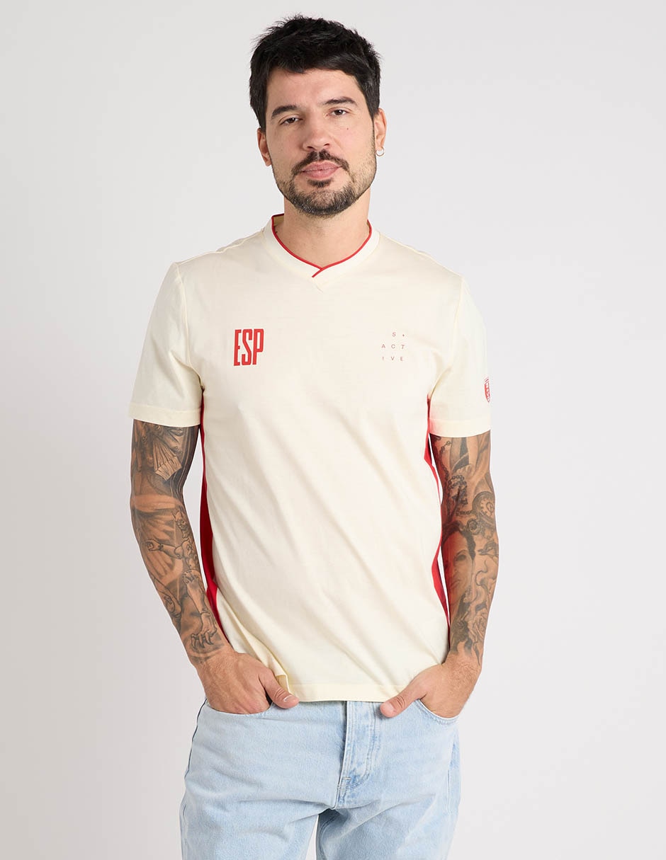 Playera mundial españa cuello v para hombre