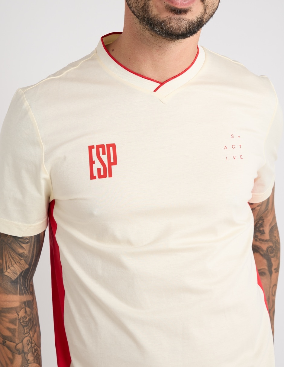 Playera mundial españa cuello v para hombre 4