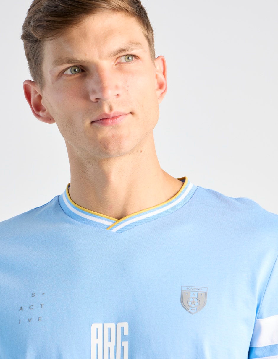 Playera Tshi000116Pv26 Mundial Argentina cuello V para hombre 3