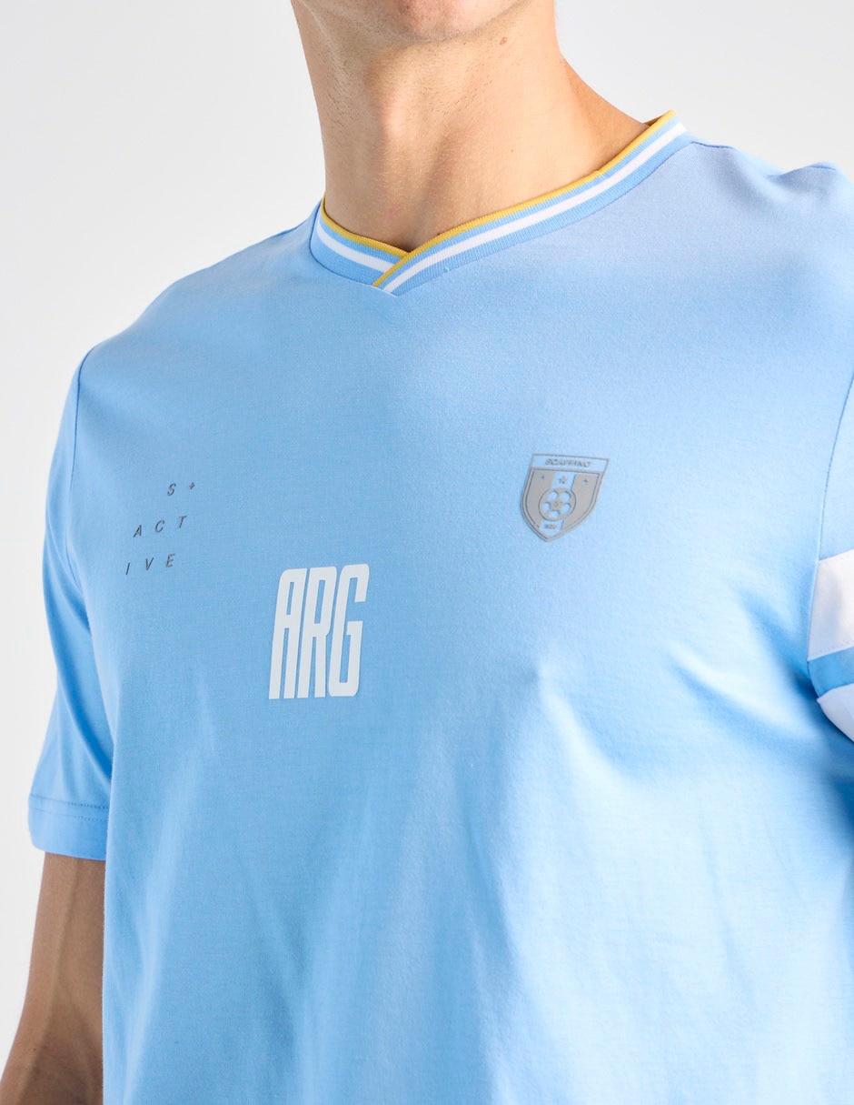 Playera Tshi000116Pv26 Mundial Argentina cuello V para hombre 4