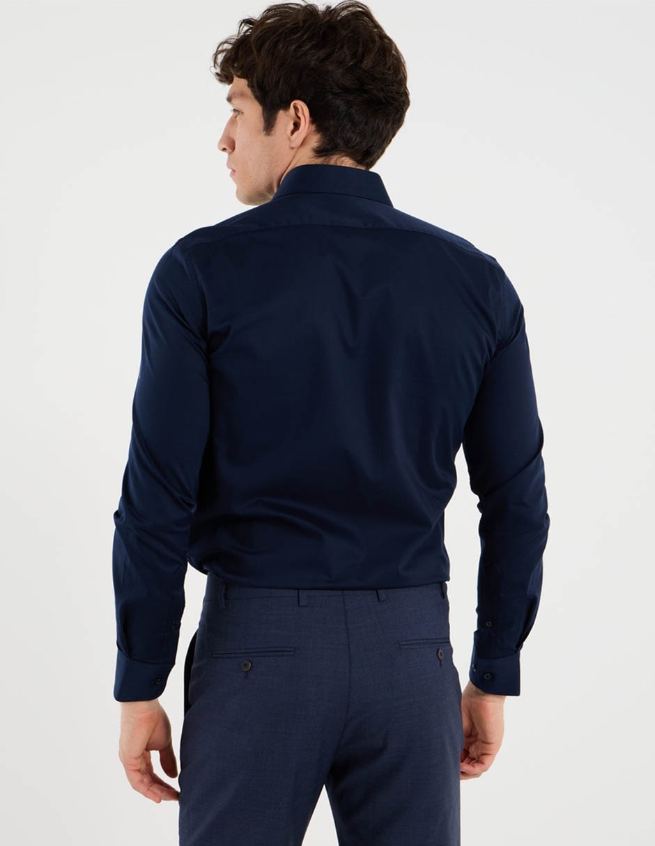 Camisa formal manga larga para hombre 9