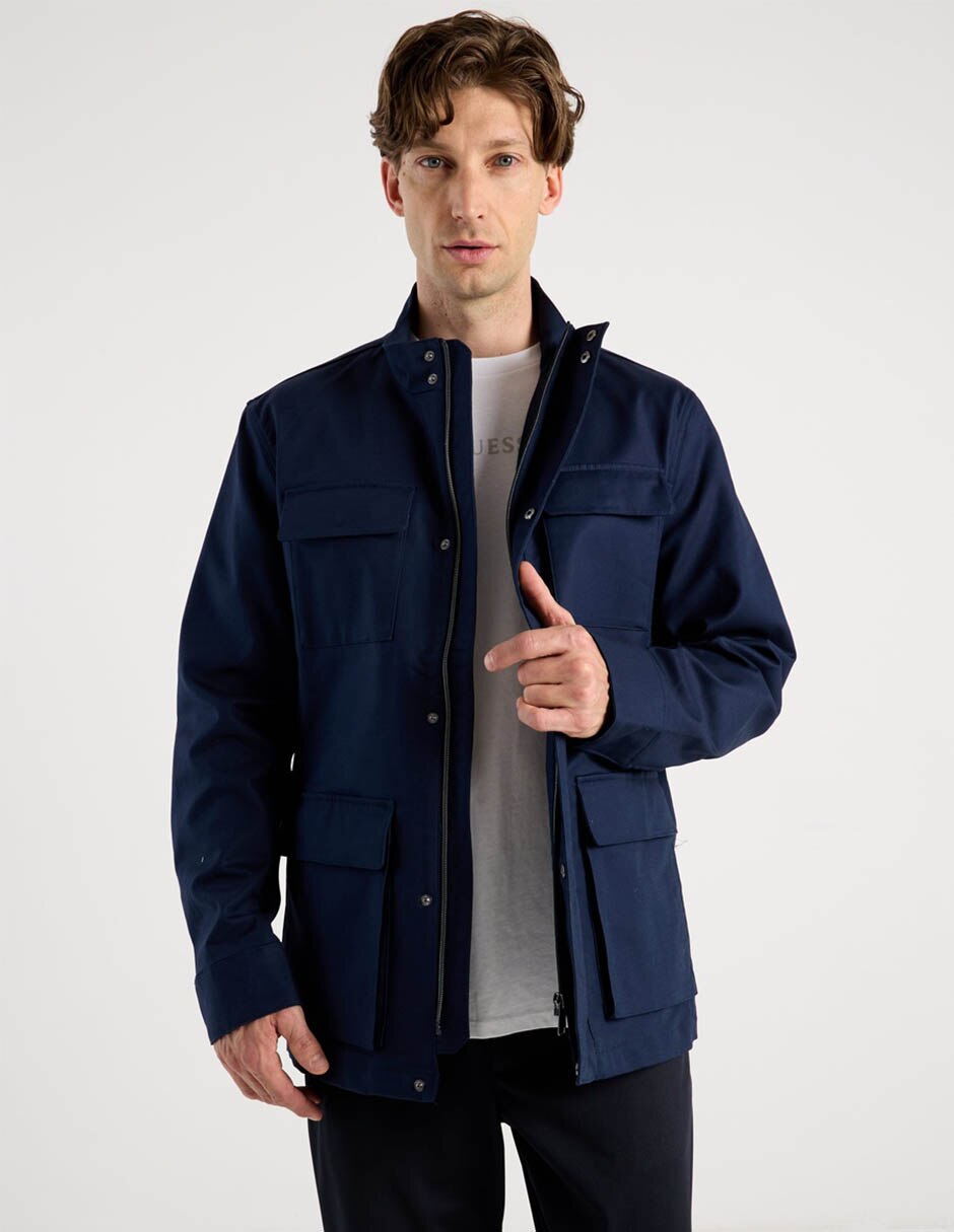 Chamarra casual con bolsillos para hombre Chamarra casual con bolsillos para hombre