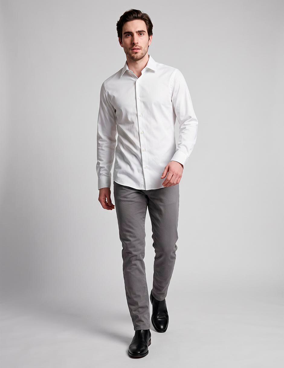 Camisa casual manga larga para hombre