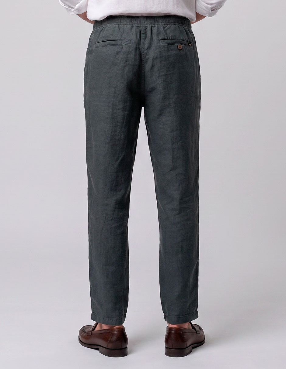 Pantalón regilar de lino para hombre 2