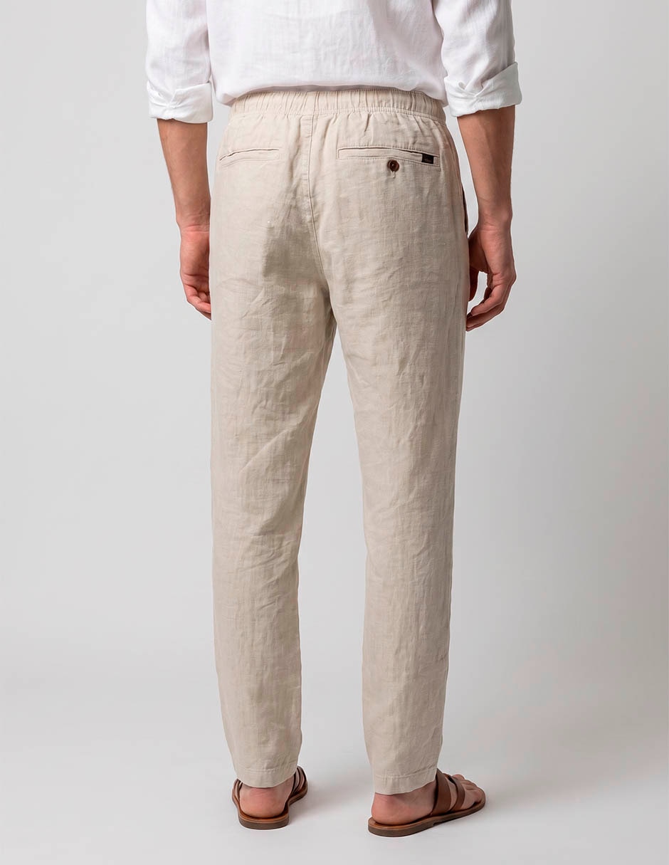 Pantalón playa recto de lino para hombre 2