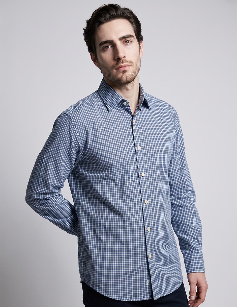 Camisa casual de algodón manga larga para hombre Camisa casual de algodón manga larga para hombre