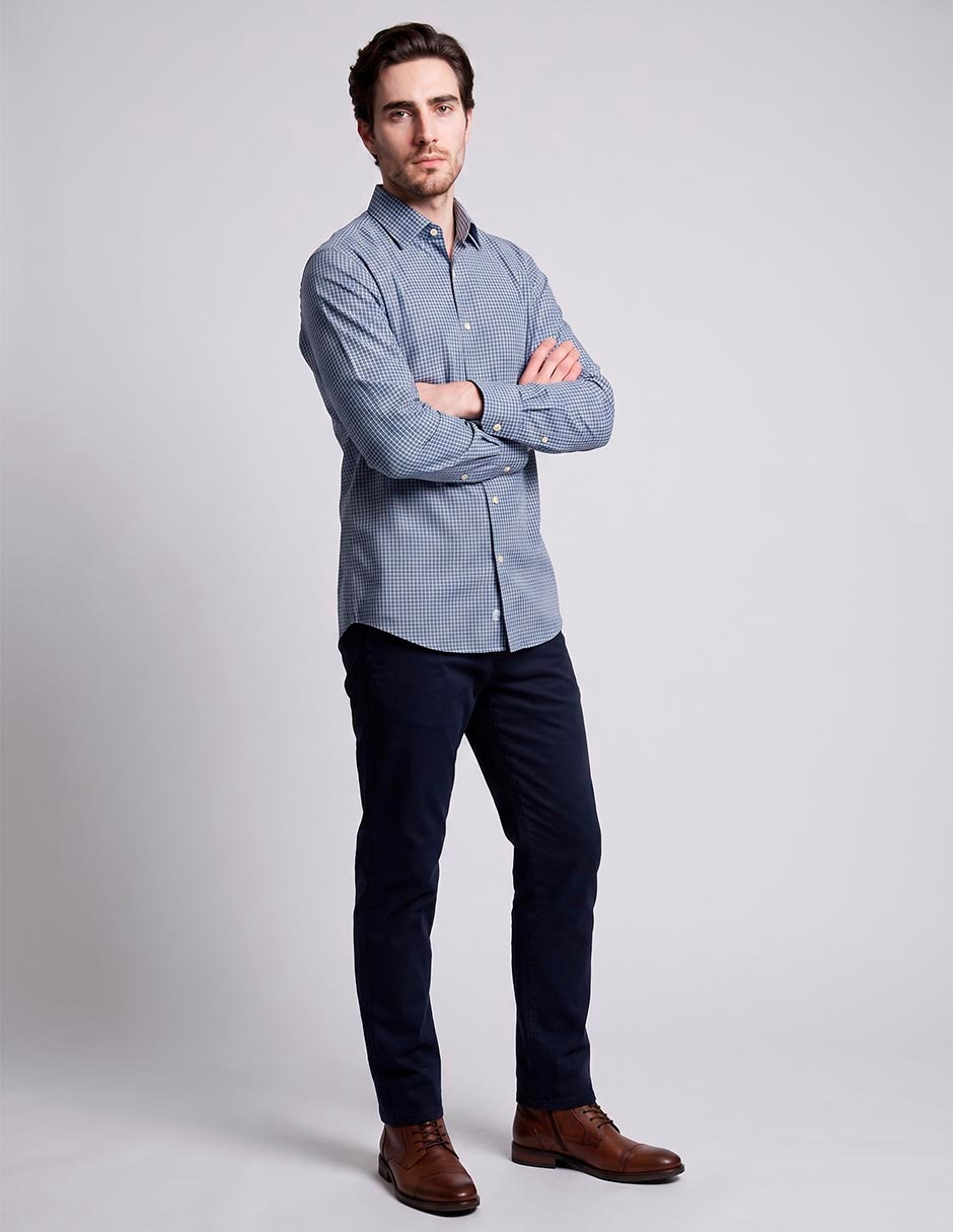 Camisa casual de algodón manga larga para hombre 3