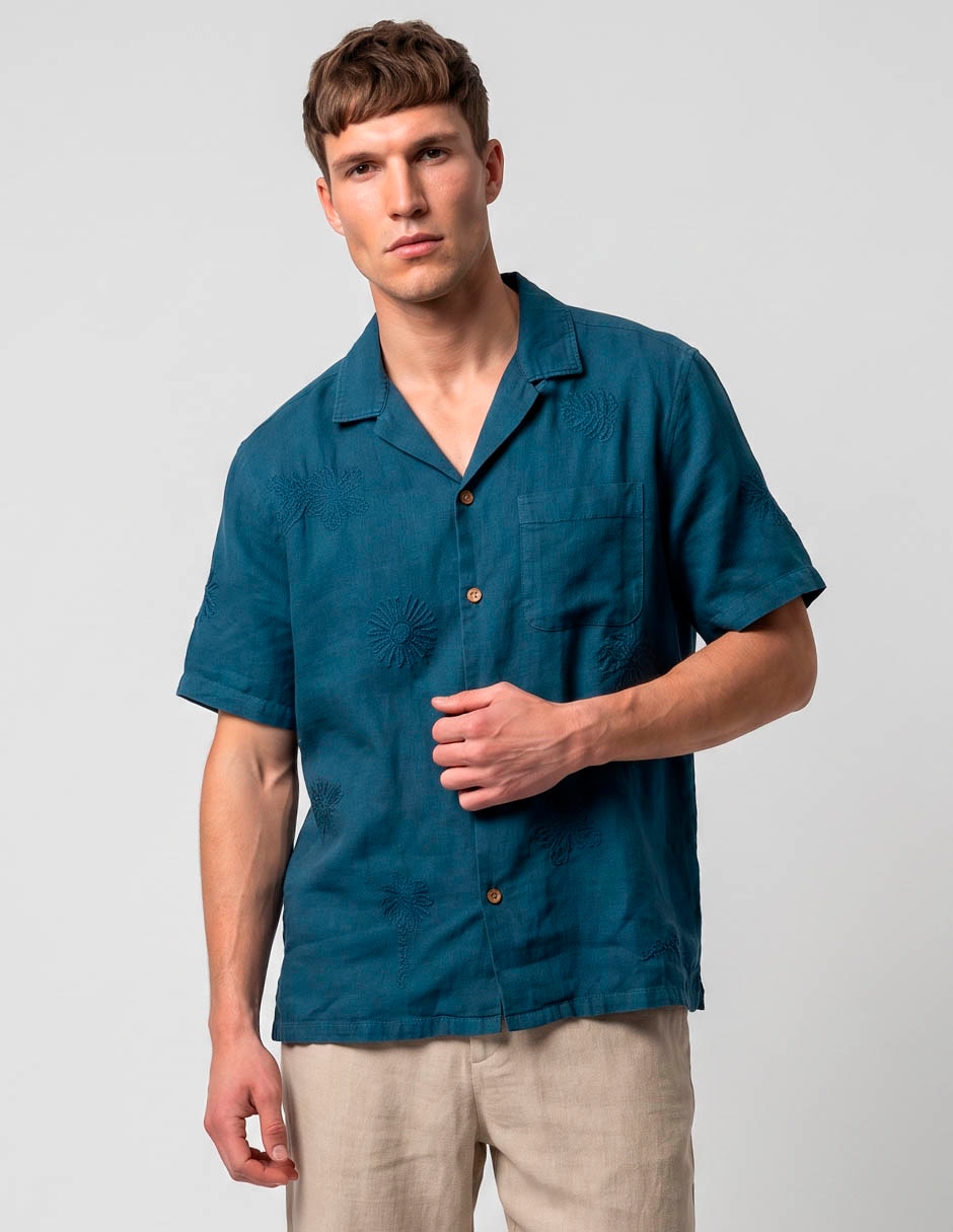 Camisa casual de algodón manga corta para hombre Camisa casual de algodón manga corta para hombre