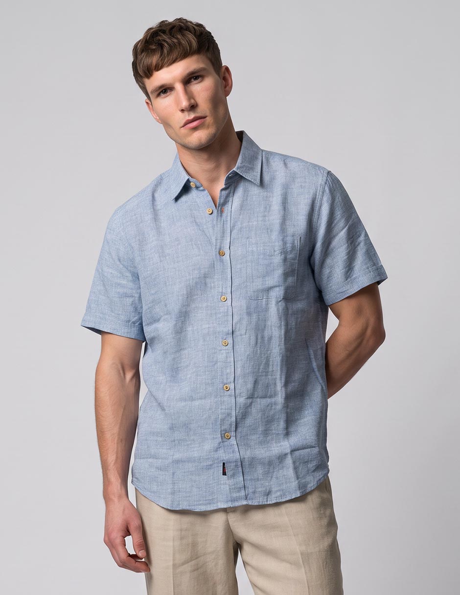 Camisa casual faherty manga corta para hombre