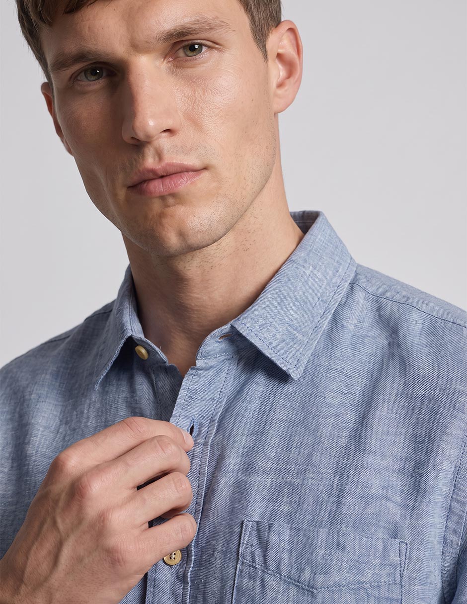 Camisa casual faherty manga corta para hombre