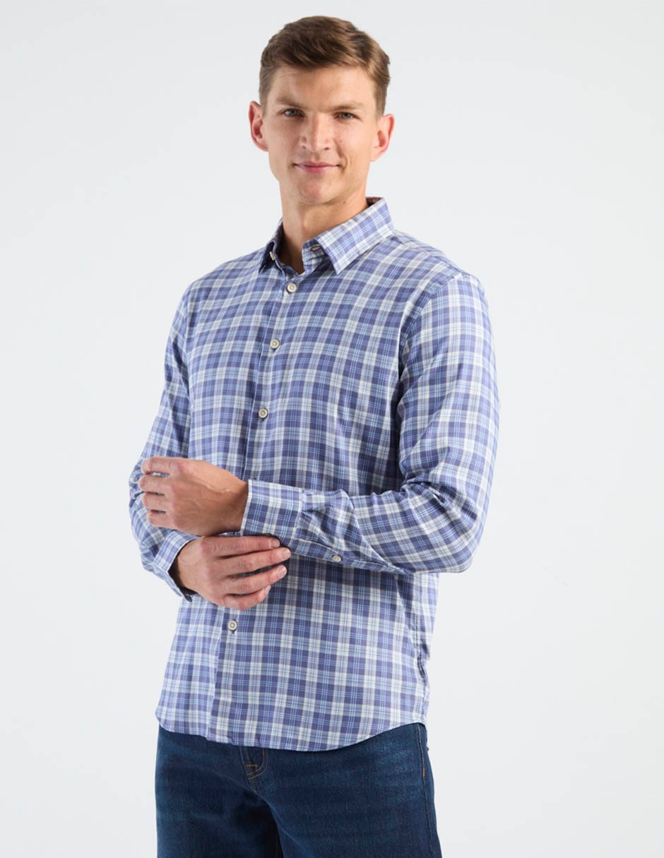 Camisa casual Faherty de algodón manga larga para hombre