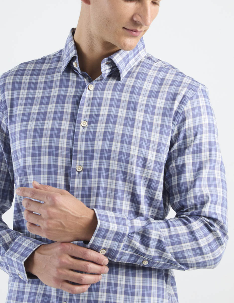 Camisa casual Faherty de algodón manga larga para hombre
