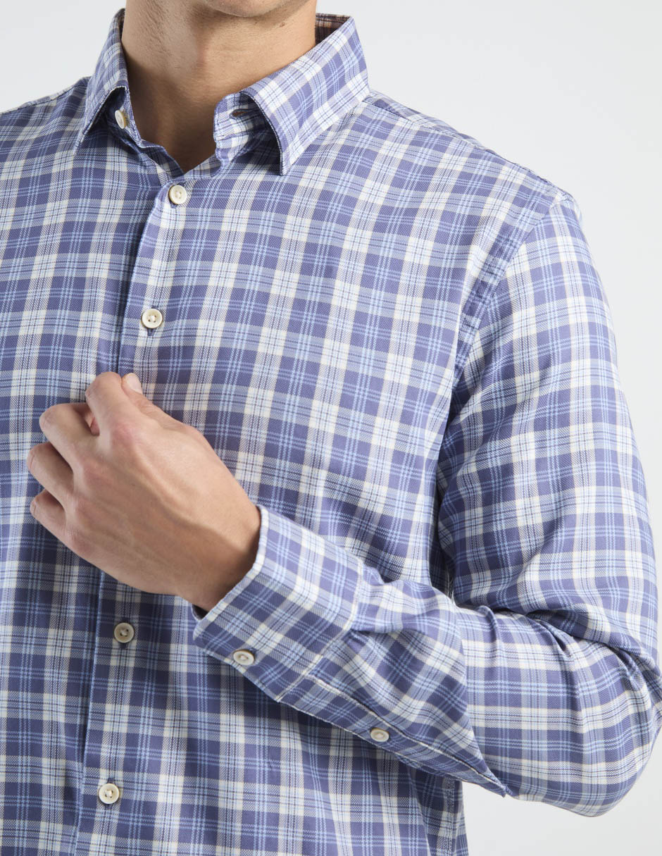 Camisa casual Faherty de algodón manga larga para hombre