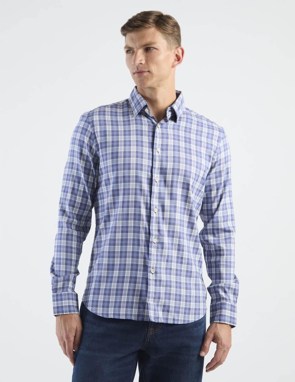 Camisa casual Faherty de algodón manga larga para hombre