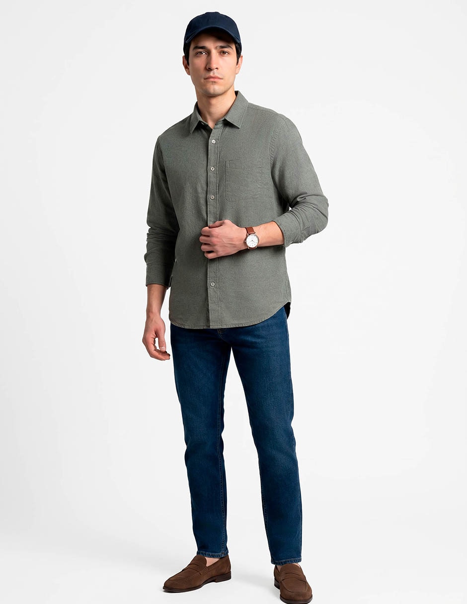 Camisa Casual Faherty Manga Larga Para Hombre