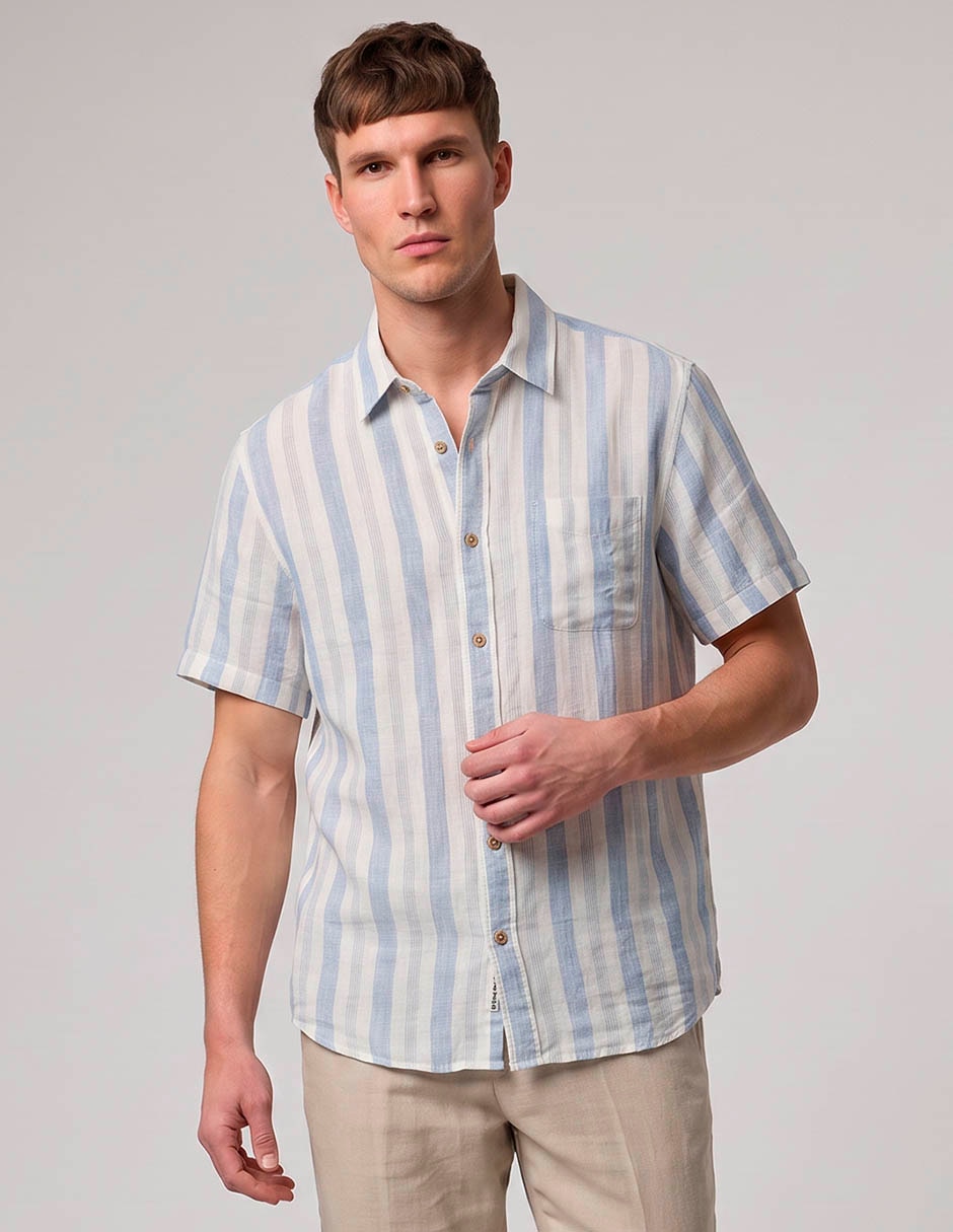Camisa casual de algodón manga corta para hombre Camisa casual de algodón manga corta para hombre