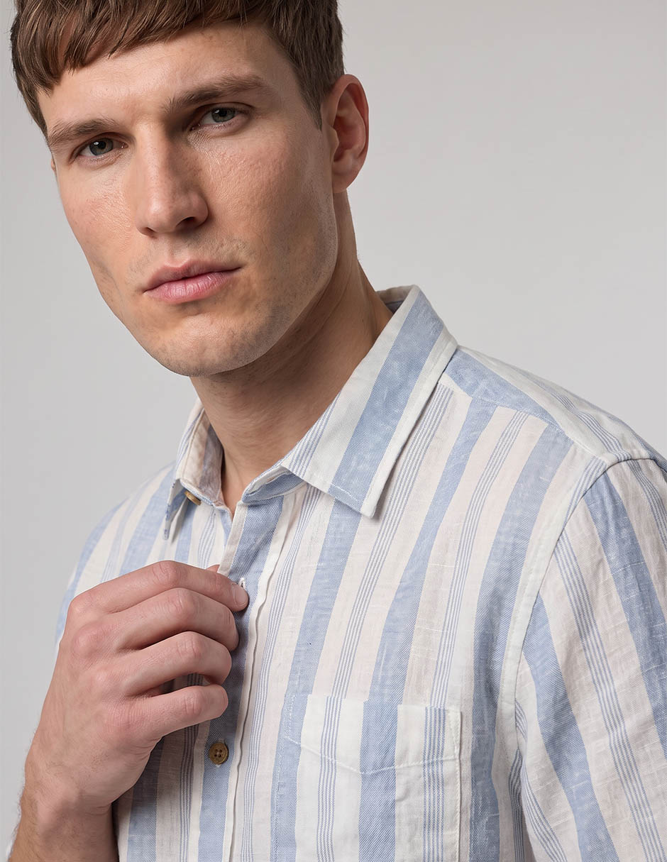 Camisa casual de algodón manga corta para hombre 3
