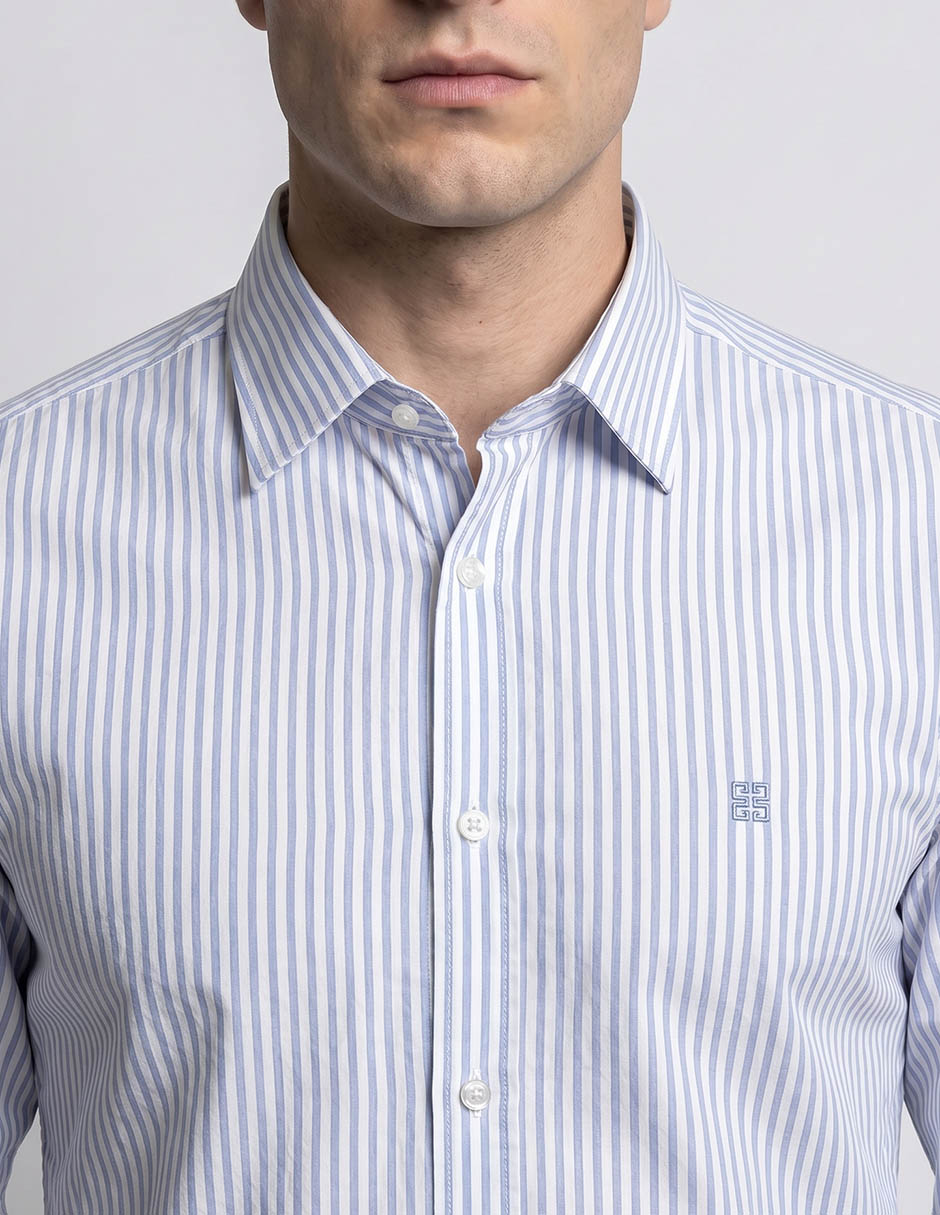 Camisa casual de algodón manga larga para hombre