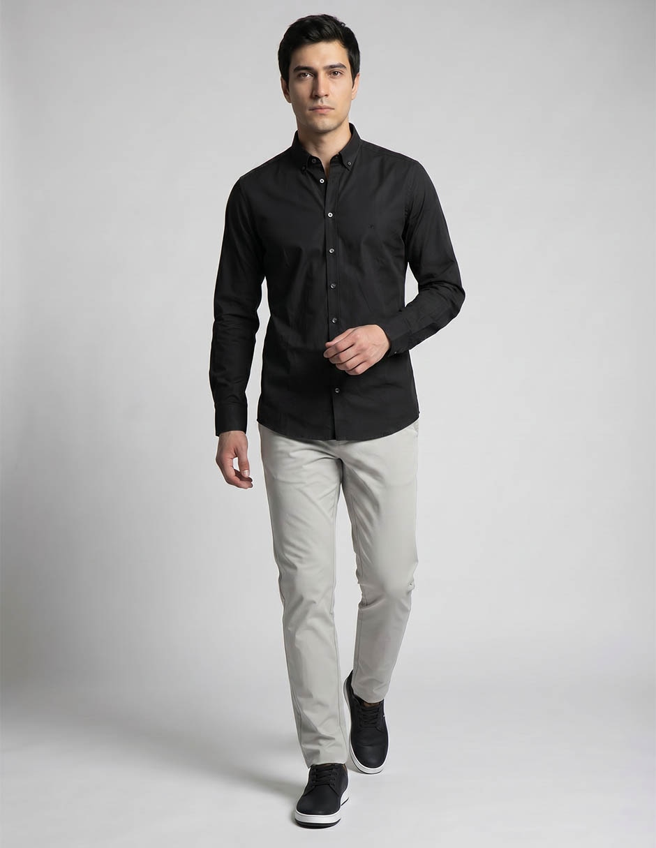 Camisa casual manga larga para hombre 5