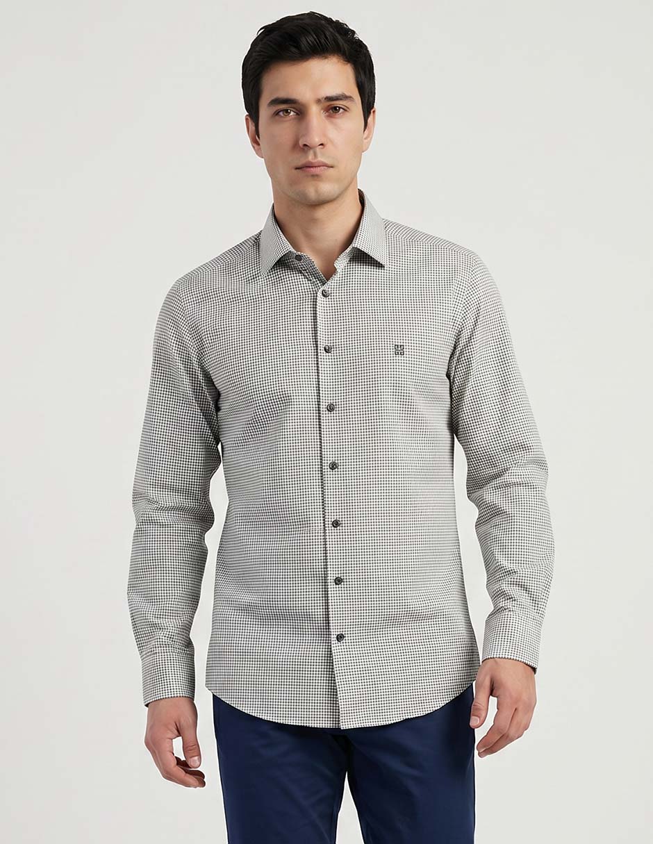 Camisa casual manga larga para hombre