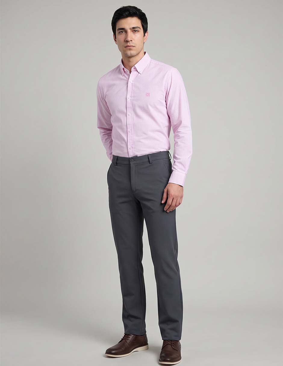 Camisa casual de algodón manga larga para hombre