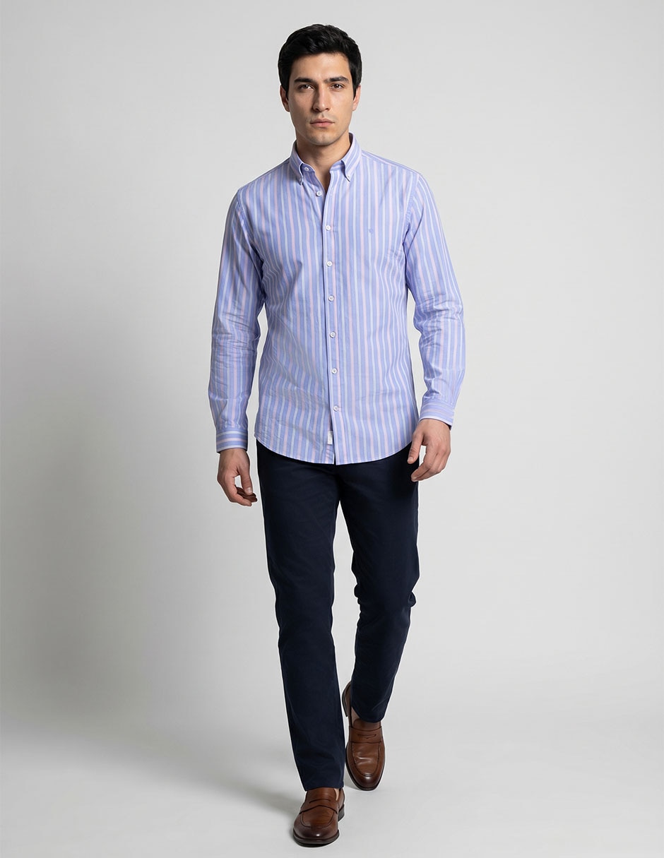 Camisa casual de algodón manga larga para hombre Camisa casual de algodón manga larga para hombre