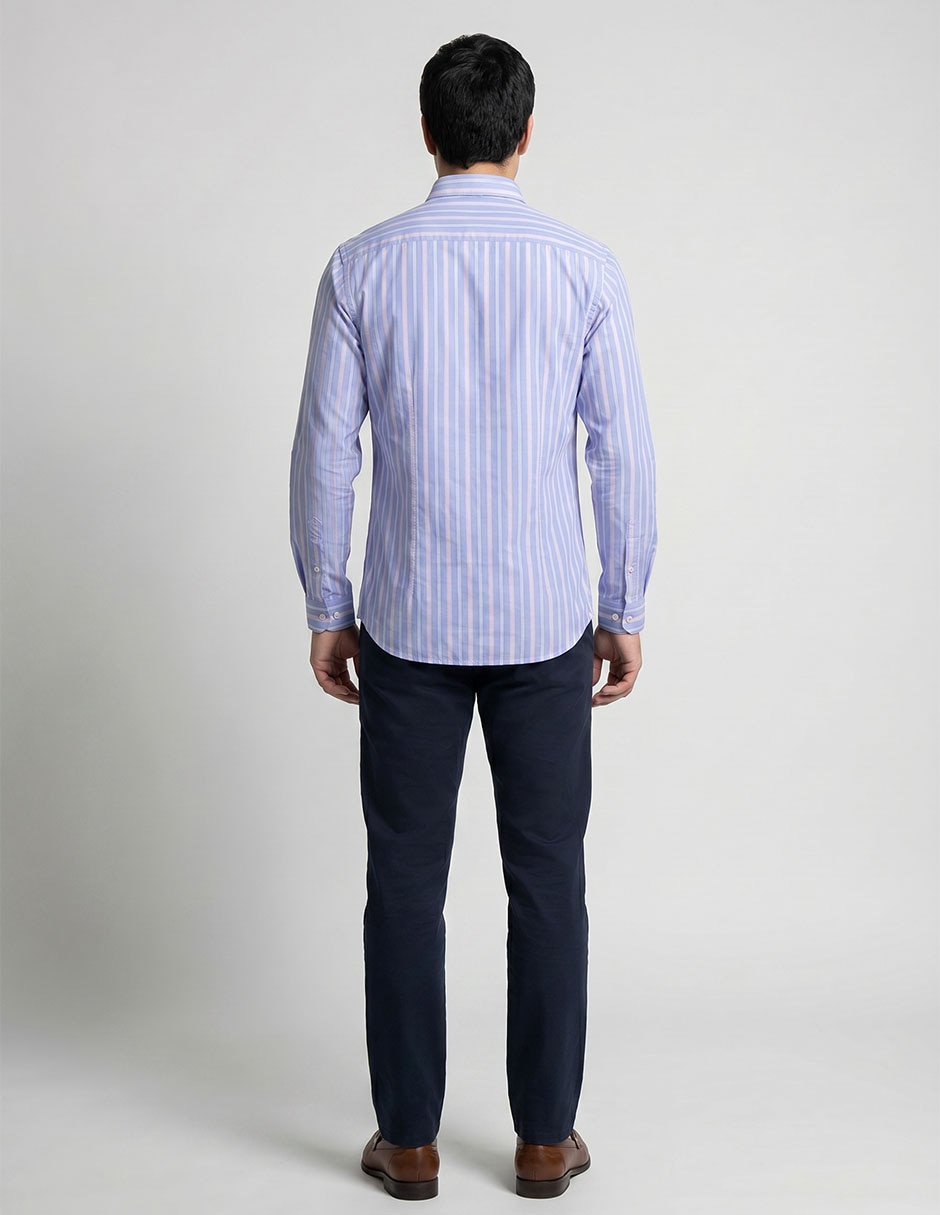 Camisa casual de algodón manga larga para hombre
