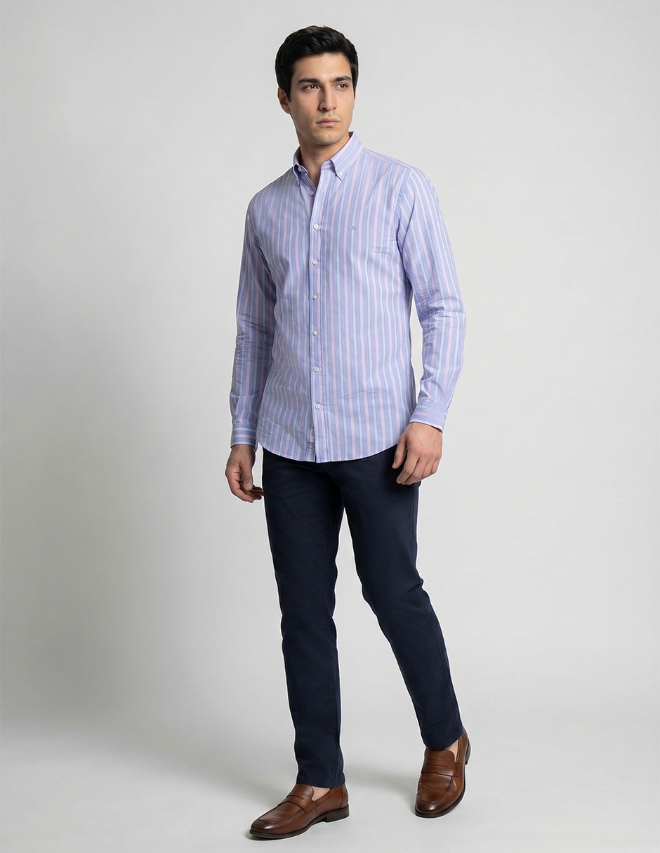 Camisa casual de algodón manga larga para hombre 8
