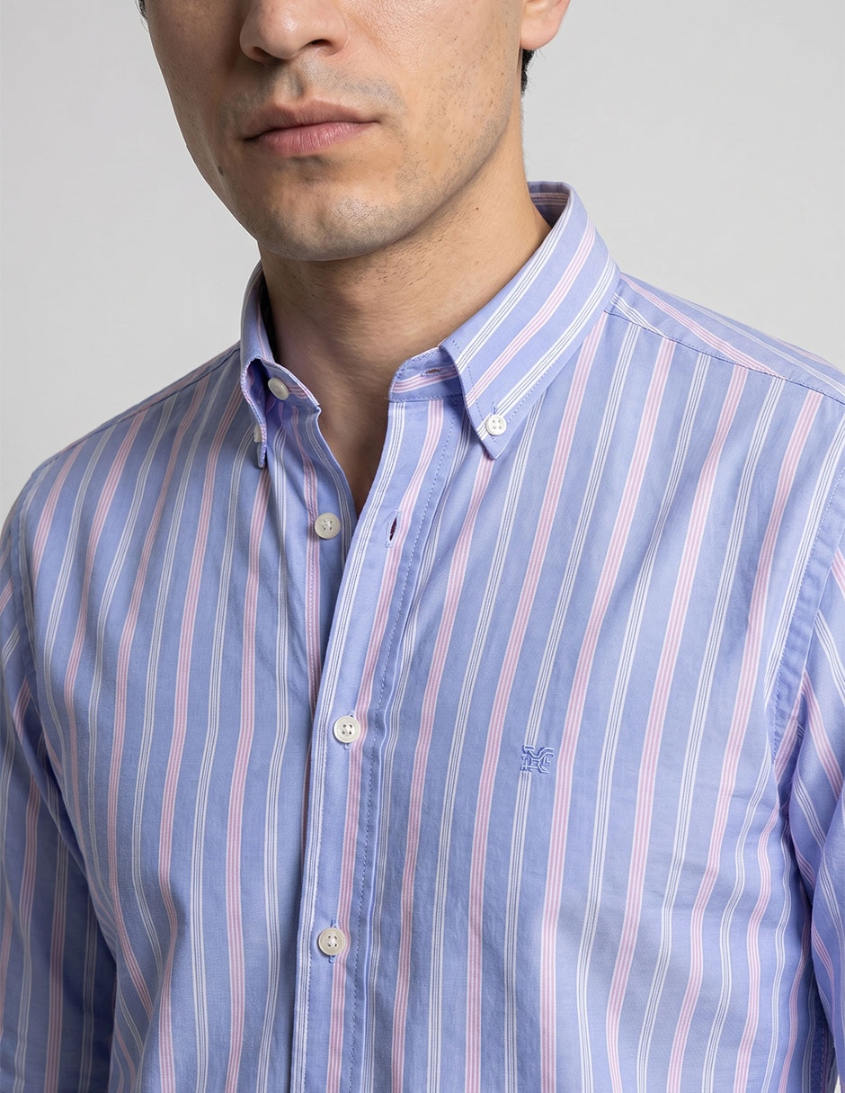 Camisa casual de algodón manga larga para hombre 6